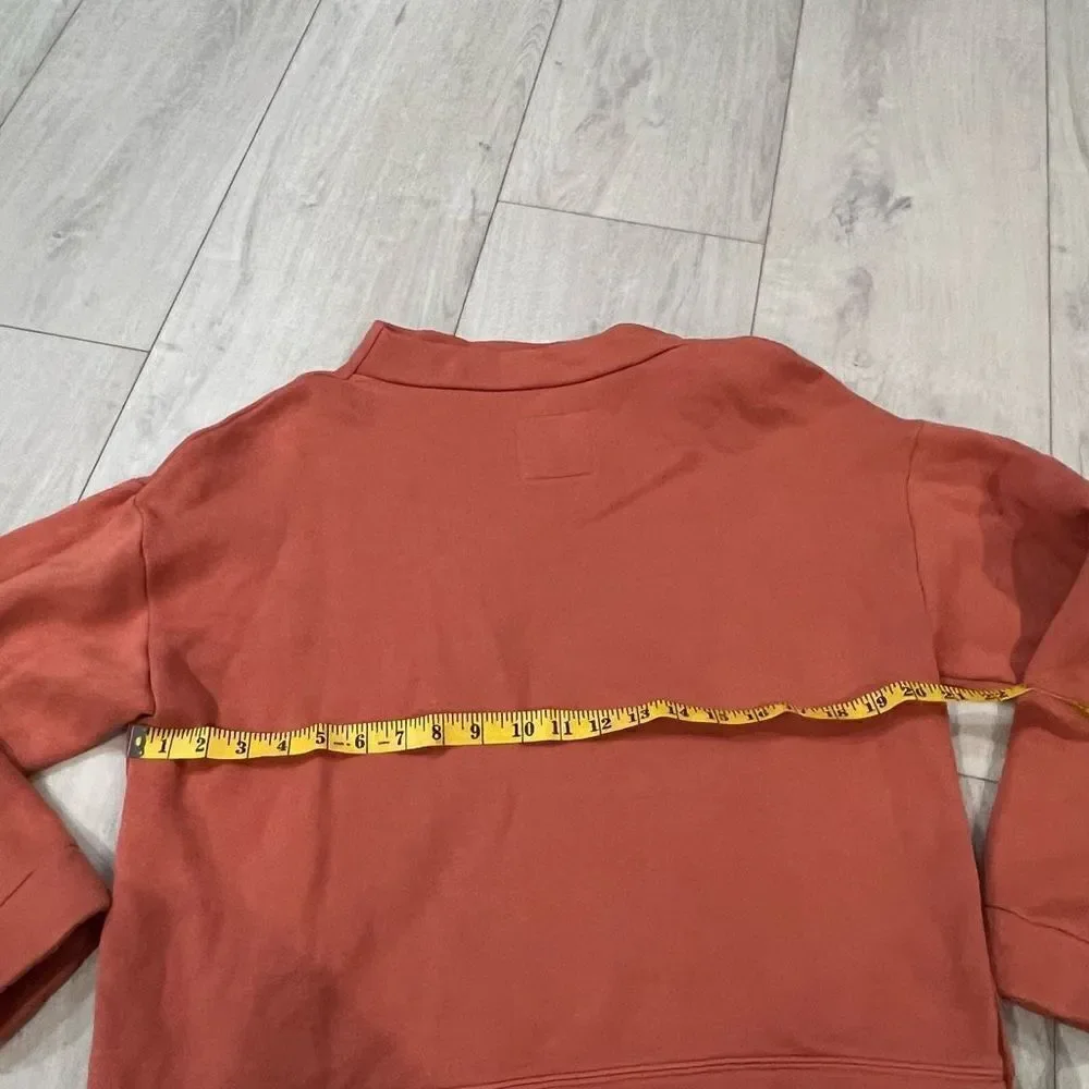 Madewell MWL Betterterry Mockneck Side-Button Sweatshirt Terracotta Size MEDIUM - Picture 4 of 7